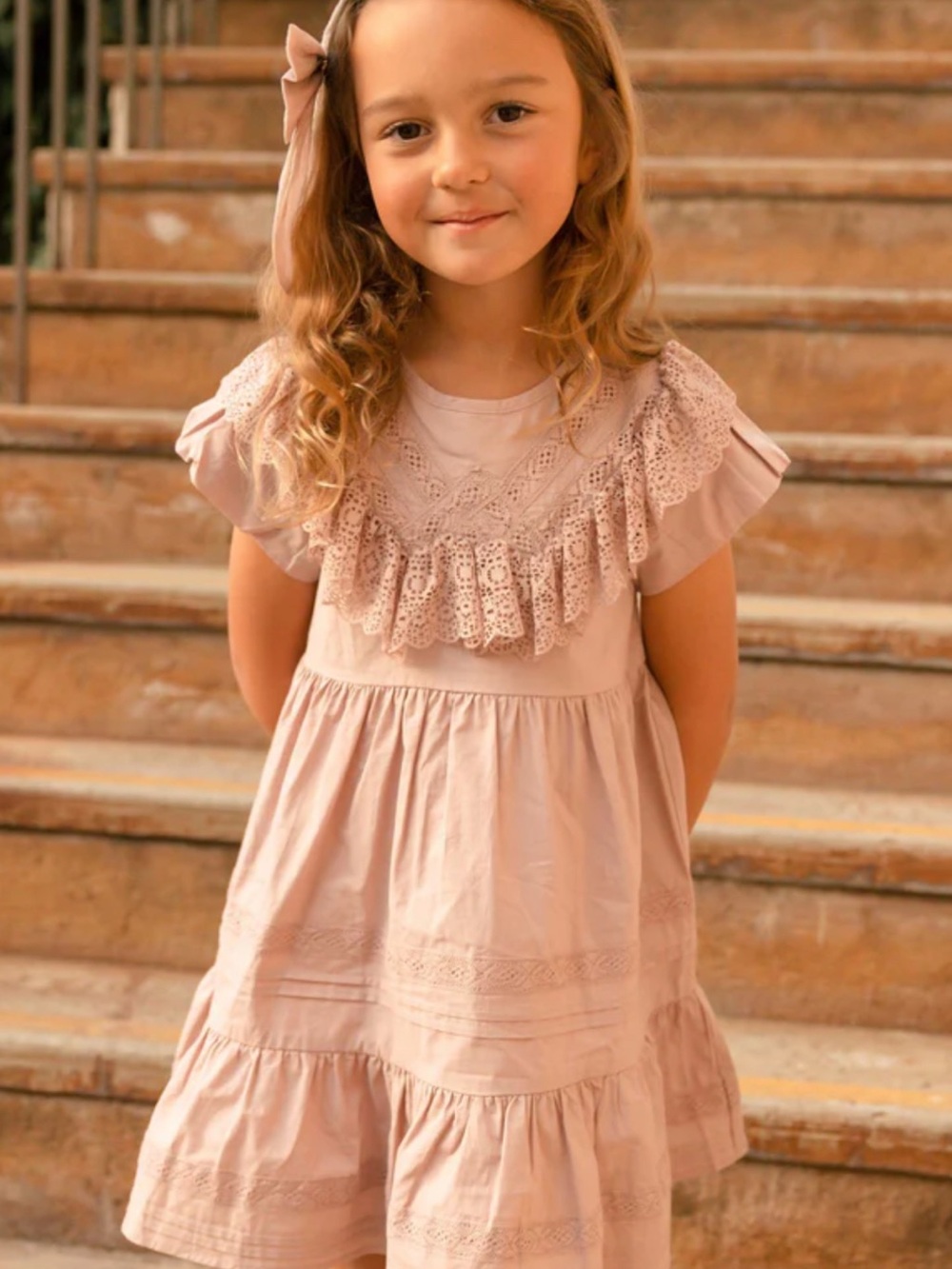 Noralee Goldie Eyelet Lace Ruffle Dress